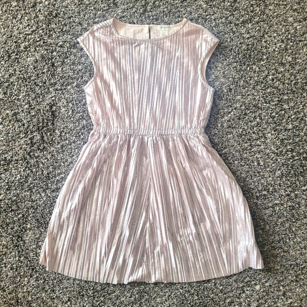 Pleated metallic pink casual dress